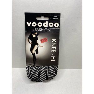 Voodoo Fashion Knee-Hi Fish Net One Size Fits Most Color Black Edgy Legwear NOS